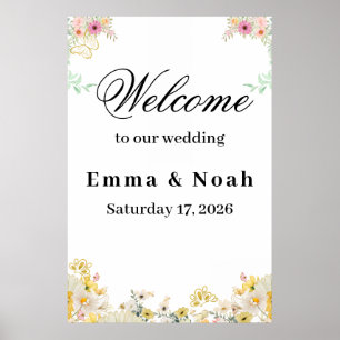 Golden Sunflower butterfly Meadow welcome sign