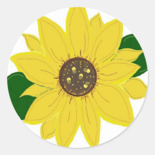 Golden Sunflower Classic Round Sticker