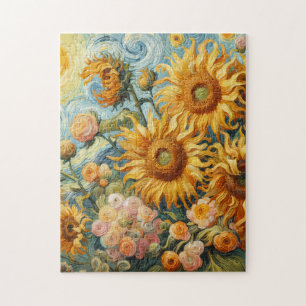 Golden Sunflower Dreams Jigsaw Puzzle