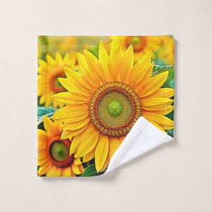 Golden Sunflower Field Serenity Design Bath Towel Set