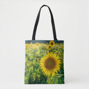 Golden Sunflower Field Tote Bag