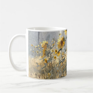 Golden Sunflower Field Watercolor Mug