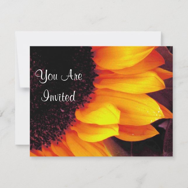 Golden Sunflower Floral Flower You Are Invited Invitation (Front)