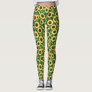 Golden Sunflower Garden Leggings
