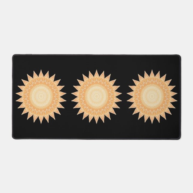 "Golden Sunflower Mandala – Light Within You" Desk Mat (Front)