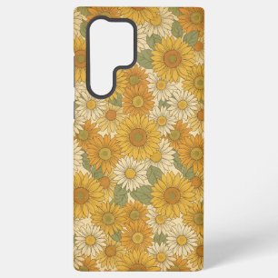 Golden Sunflower Meadow Warm Vintage Floral Samsung Galaxy Case