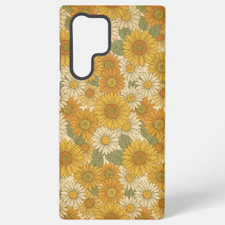 Golden Sunflower Meadow | Warm Vintage Floral Samsung Galaxy Case