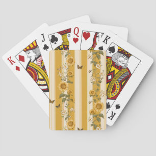 Golden Sunflower Monarch Butterfly Country Playing Cards