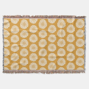 Golden Sunflower Pattern – Seamless Floral Design  Throw Blanket