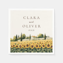Golden Sunflower Rows Tuscan Farmhouse Wedding 