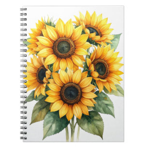 Golden Sunflower Spiral Notebook