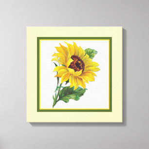Golden Sunflower - Square Canvas Print