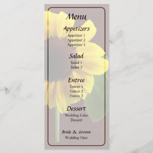 Golden Sunflower Wedding Menu