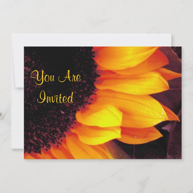 Golden Sunflower You Are Invited Wedding Invitation (Front)