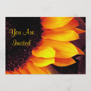 Golden Sunflower You Are Invited Wedding Invitation
