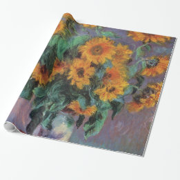 Golden Sunflowers Impressionism Wrapping Paper