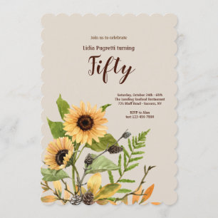 Golden Sunflowers Invitation