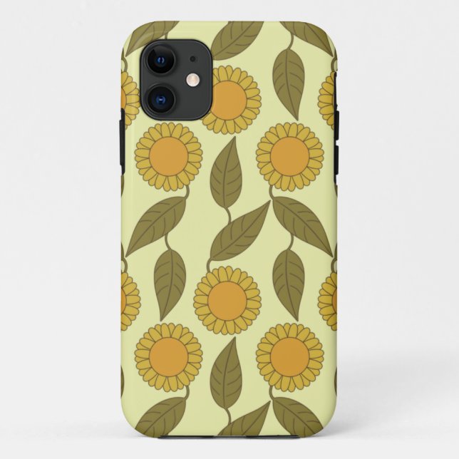 Golden Sunflowers Pattern iPhone 5 case (Back)