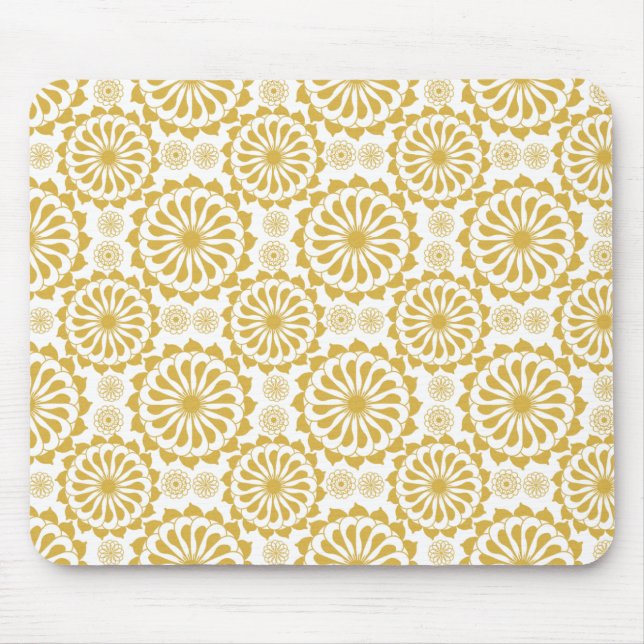 Golden sunflowers pattern mouse mat (Front)
