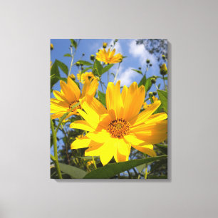 Golden Sunflowers Wrapped Canvas