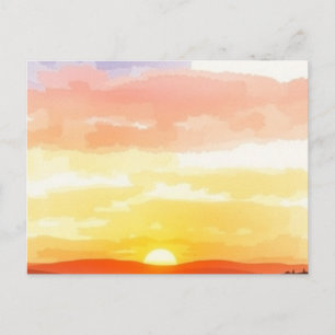 Golden Sunrise and Sunset Postcard