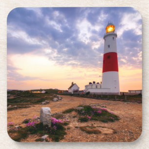 Golden Sunrise At Portland Bill Lighthouse Coaster