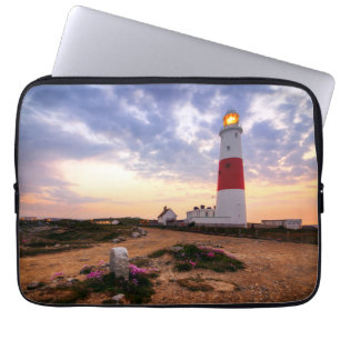 Golden Sunrise At Portland Bill Lighthouse Laptop Sleeve