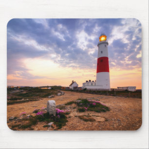 Golden Sunrise At Portland Bill Lighthouse Mouse Mat
