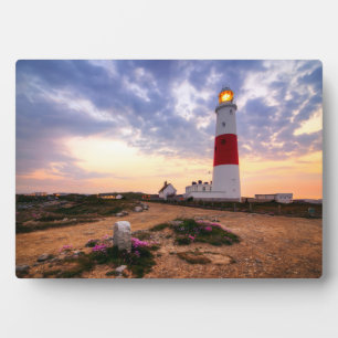 Golden Sunrise At Portland Bill Lighthouse Plaque