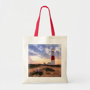 Golden Sunrise At Portland Bill Lighthouse Tote Bag