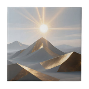 Golden Sunrise Desert Peaks Tile