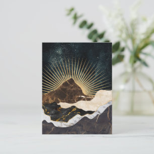 Golden Sunrise Over Marble Mountains & Starry Sky Postcard