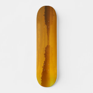 Golden sunrise skateboard deck