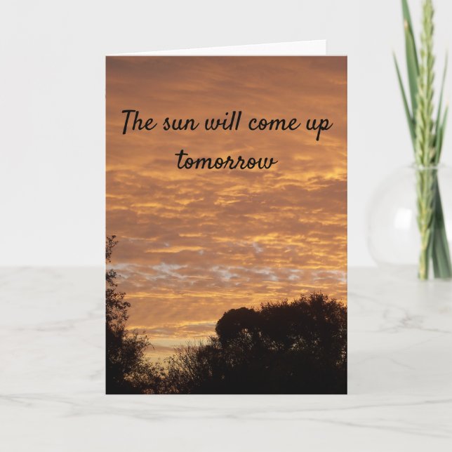 Golden sunrise Thinking of you blank card (Front)