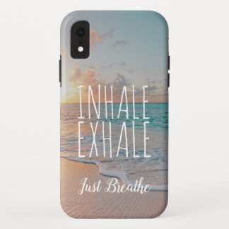 Golden Sunrise Tropical Beach Scene Inhale Exhale iPhone XR Case