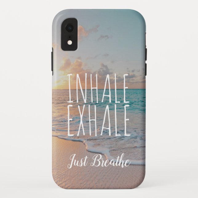 Golden Sunrise Tropical Beach Scene Inhale Exhale Case-Mate iPhone Case (Back)