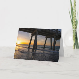 Golden Sunrise Under Pensacola Pier Greeting Card