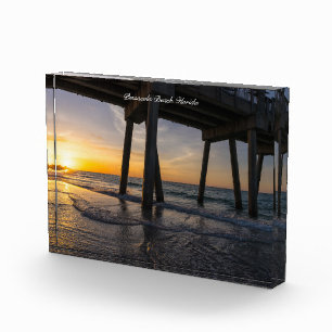 Golden Sunrise Under Pensacola Pier Photo Block