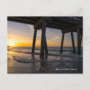 Golden Sunrise Under Pensacola Pier Postcard
