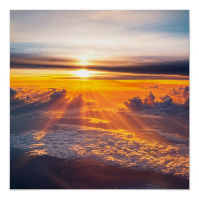 Golden Sunset Clouds Poster (Front)