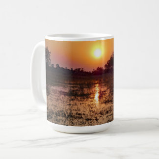 Golden sunset coffee mug