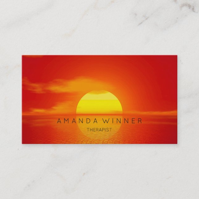 Golden Sunset Event Planner Therapist Psychologist Business Card (Front)