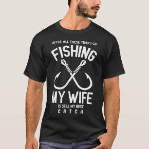 Golden Sunset Fishing Silhouette in Mountain Lake T-Shirt