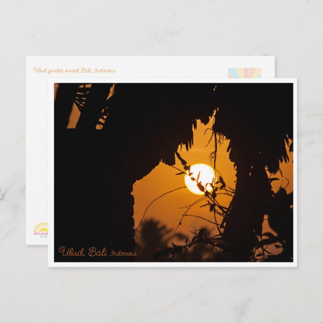 Golden Sunset Garden Ubud – Art Postcard (Front/Back)