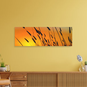 Golden Sunset Grains Landscape Canvas Print