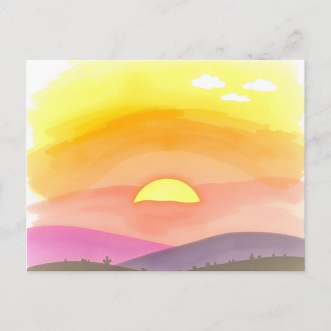 Golden Sunset Horizon Scenic Postcard (Front)