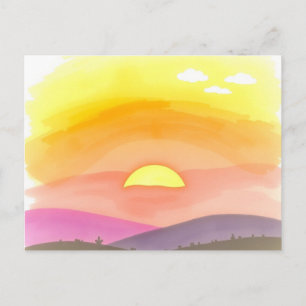 Golden Sunset Horizon Scenic Postcard