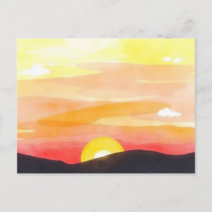 Golden Sunset Horizon Scenic Postcard