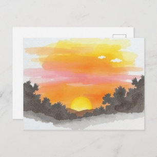 Golden Sunset Horizon Scenic Postcard