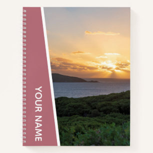 Golden Sunset Landscape Photo Australia, Rose Gold Notebook
